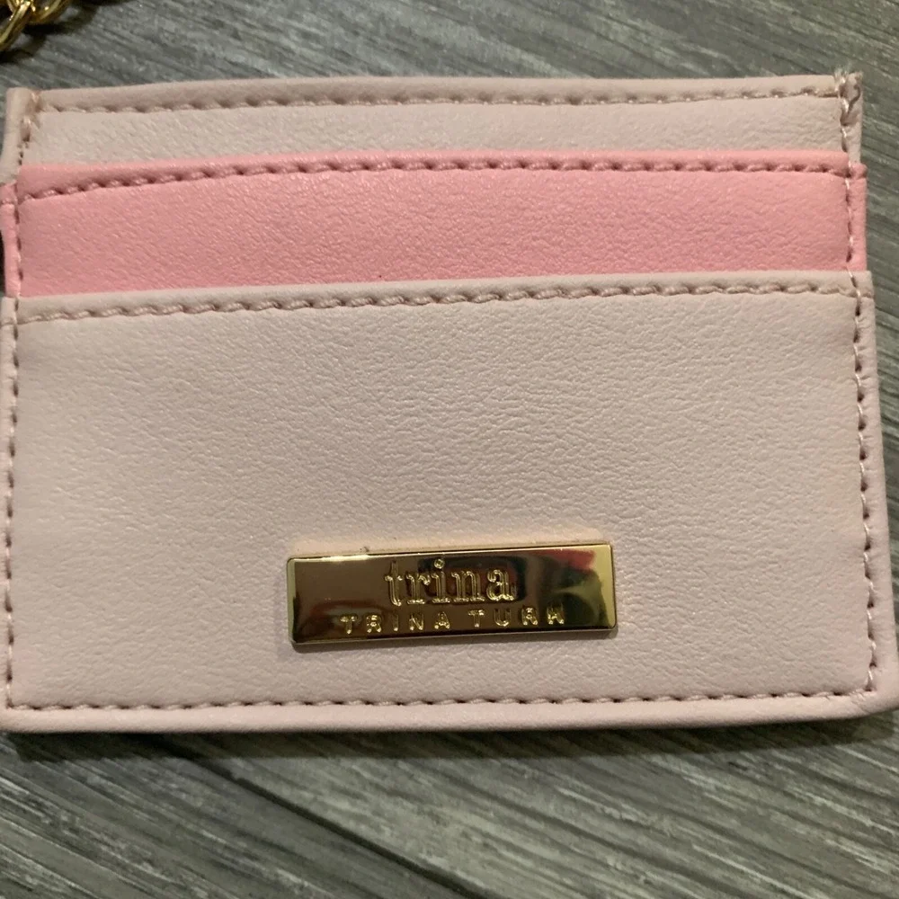 TRINA Trina Turk Mini Wallet‎ Credit Card/ID Holder With Keychain Pink